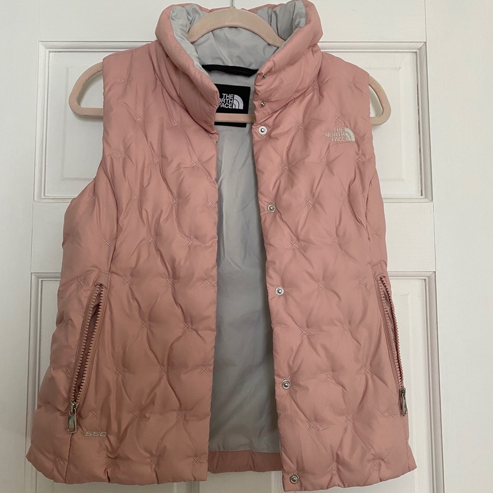 North Face pink puffer vest